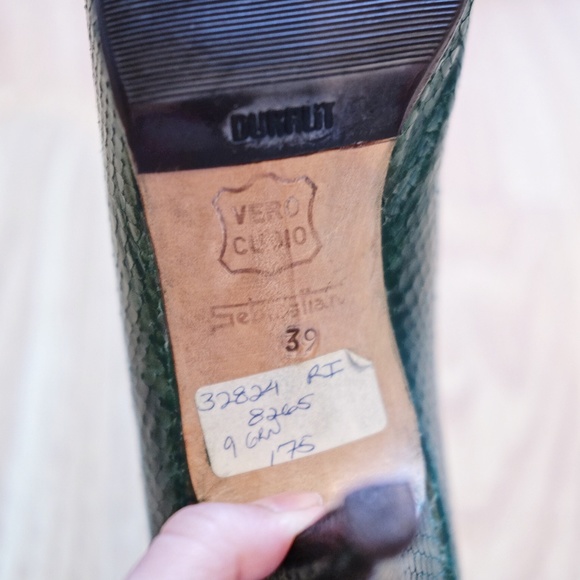 Vintage Tokio Kumagai Alligator Green Leather Heel - Picture 6 of 6